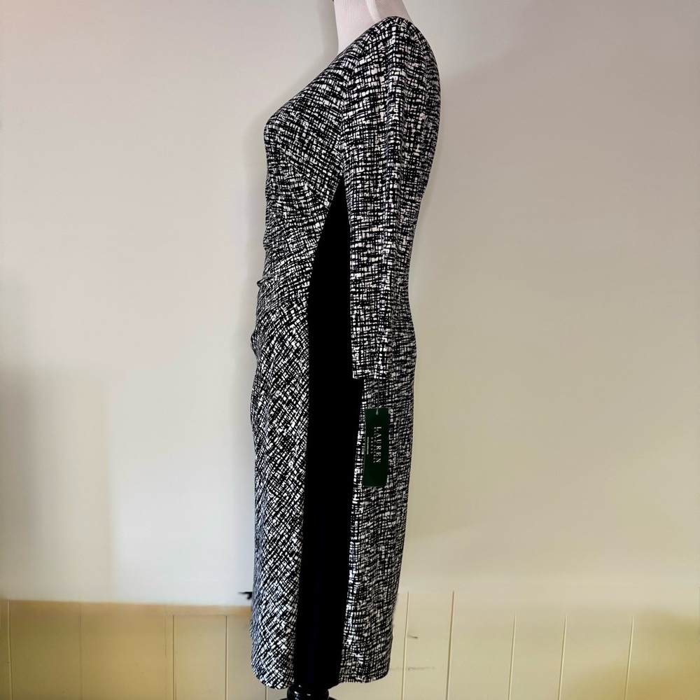 Lauren Ralph Lauren Black and White Patterned Dress NWT - Picture 4 of 10